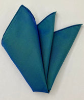Dark Turquoise Shot Thai Silk Pocket Square #72